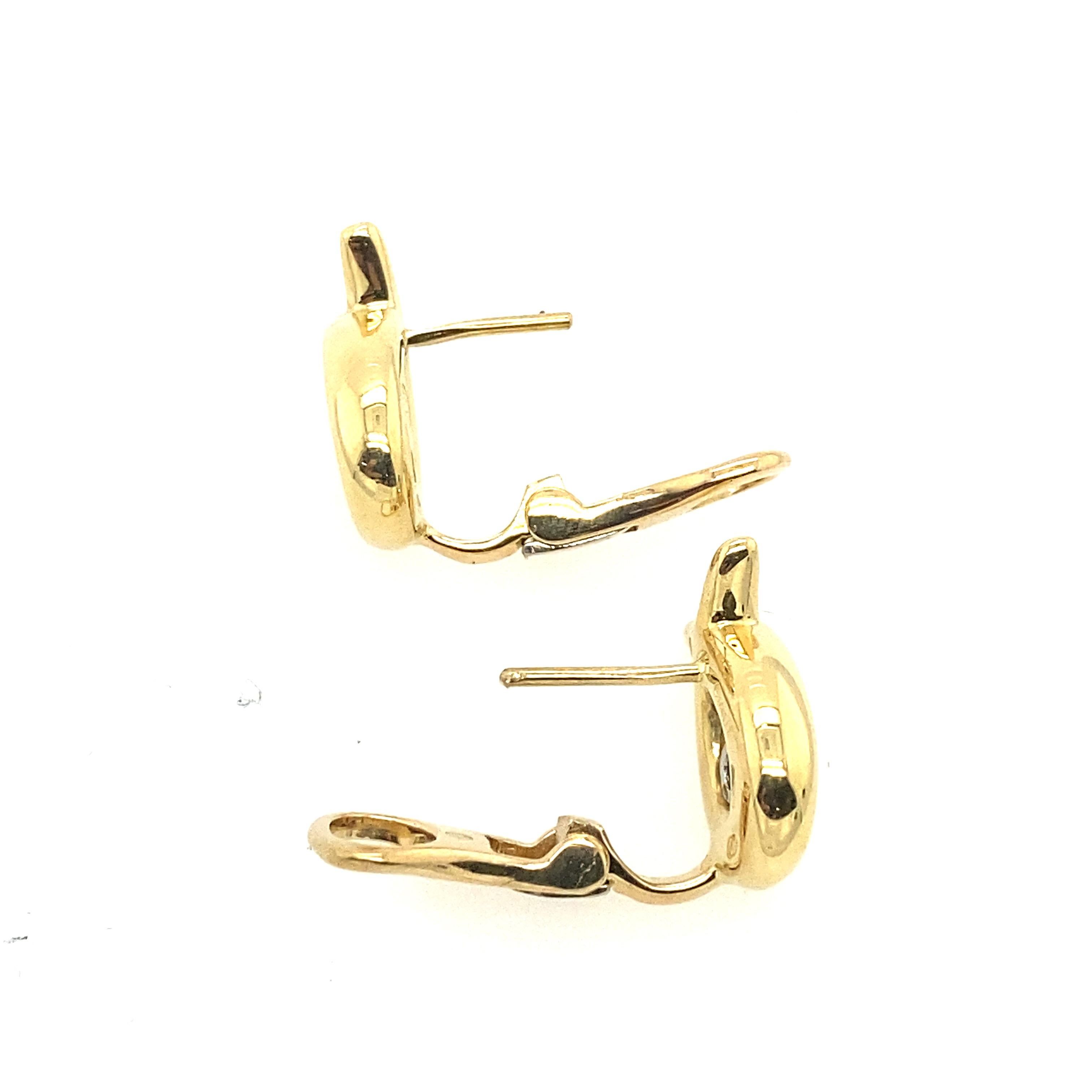 Modern Asprey 18ct Yellow Gold Natural Diamond Earrings, Set With 0.20ct For Sale