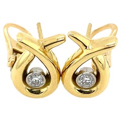 Asprey Boucles d'oreilles en or jaune 18 carats et diamants naturels, serties de 0,20 carat