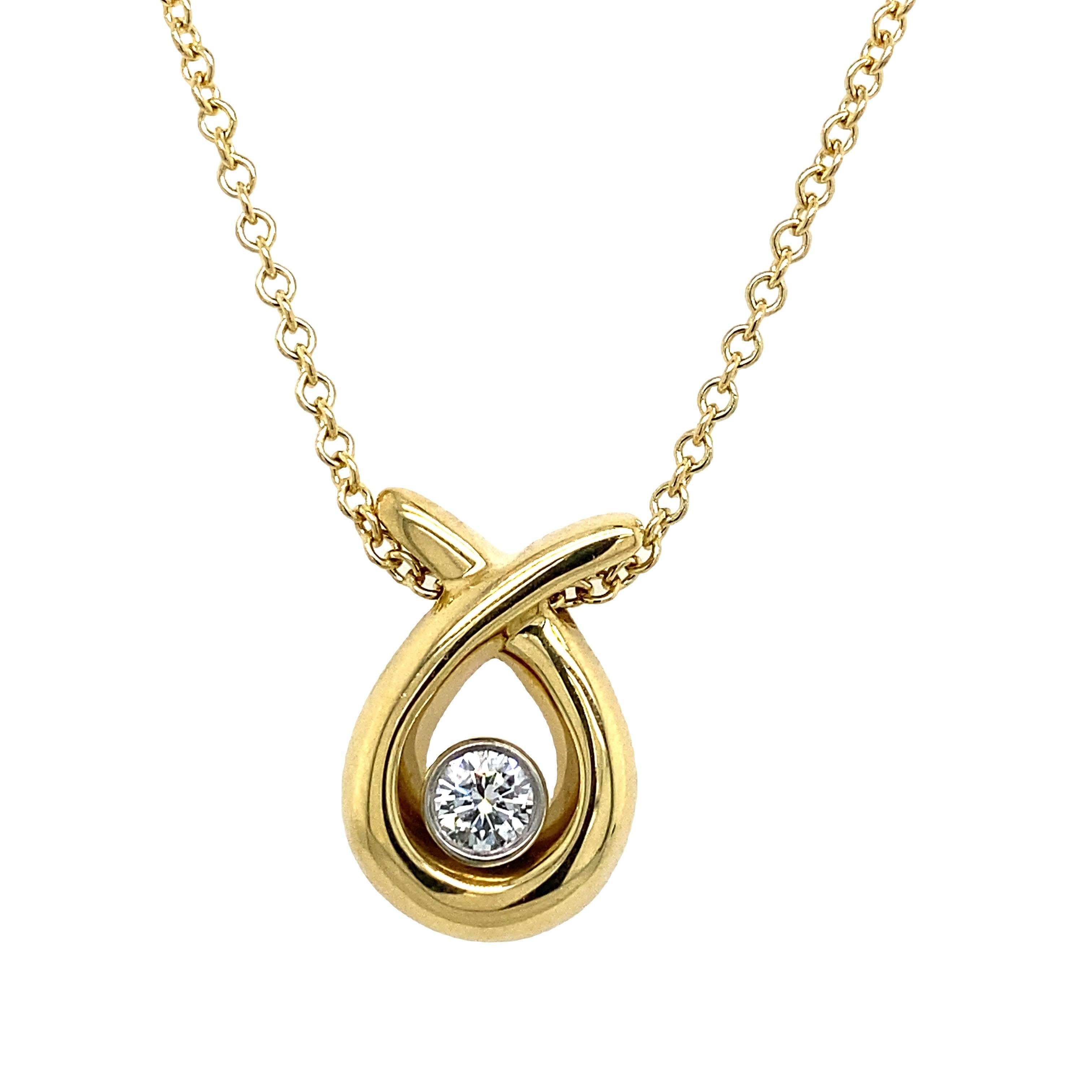 This necklace set features 1 natural round brilliant cut diamond with a total weight of 0.30ct. The diamond is set in 18ct yellow gold, and the total length of the necklace is 18 inches with adjustable at 16