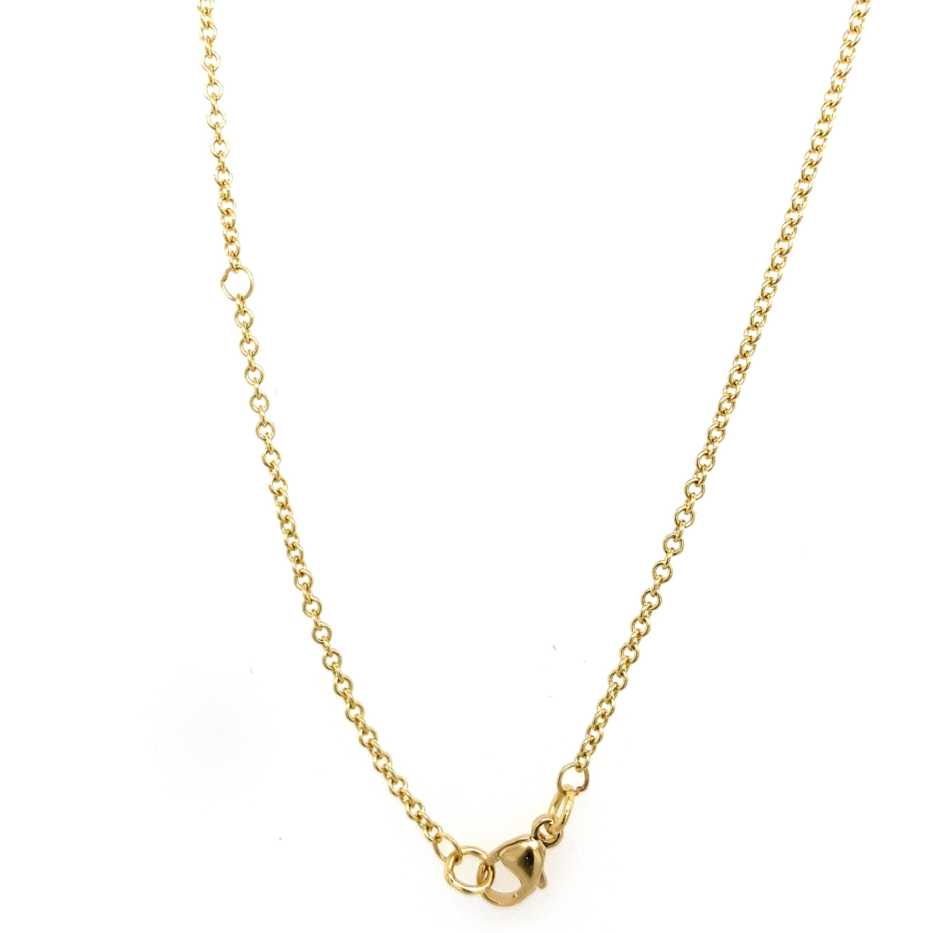 Modern Asprey 18ct Yellow Gold Necklace Set With 1 Round Brilliant Cut Diamond, 0.30ct For Sale
