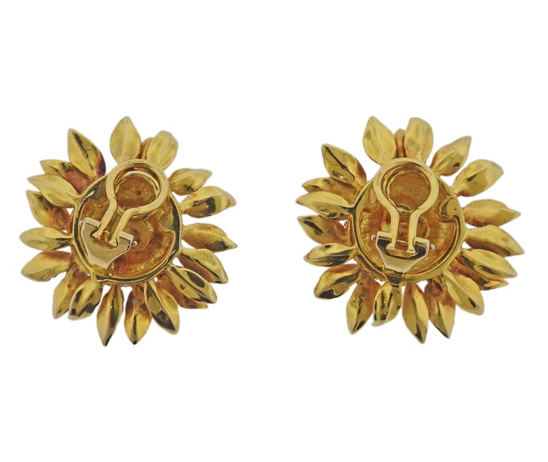 Asprey 18k Gold Sunflower Earrings at 1stDibs asprey sunflower