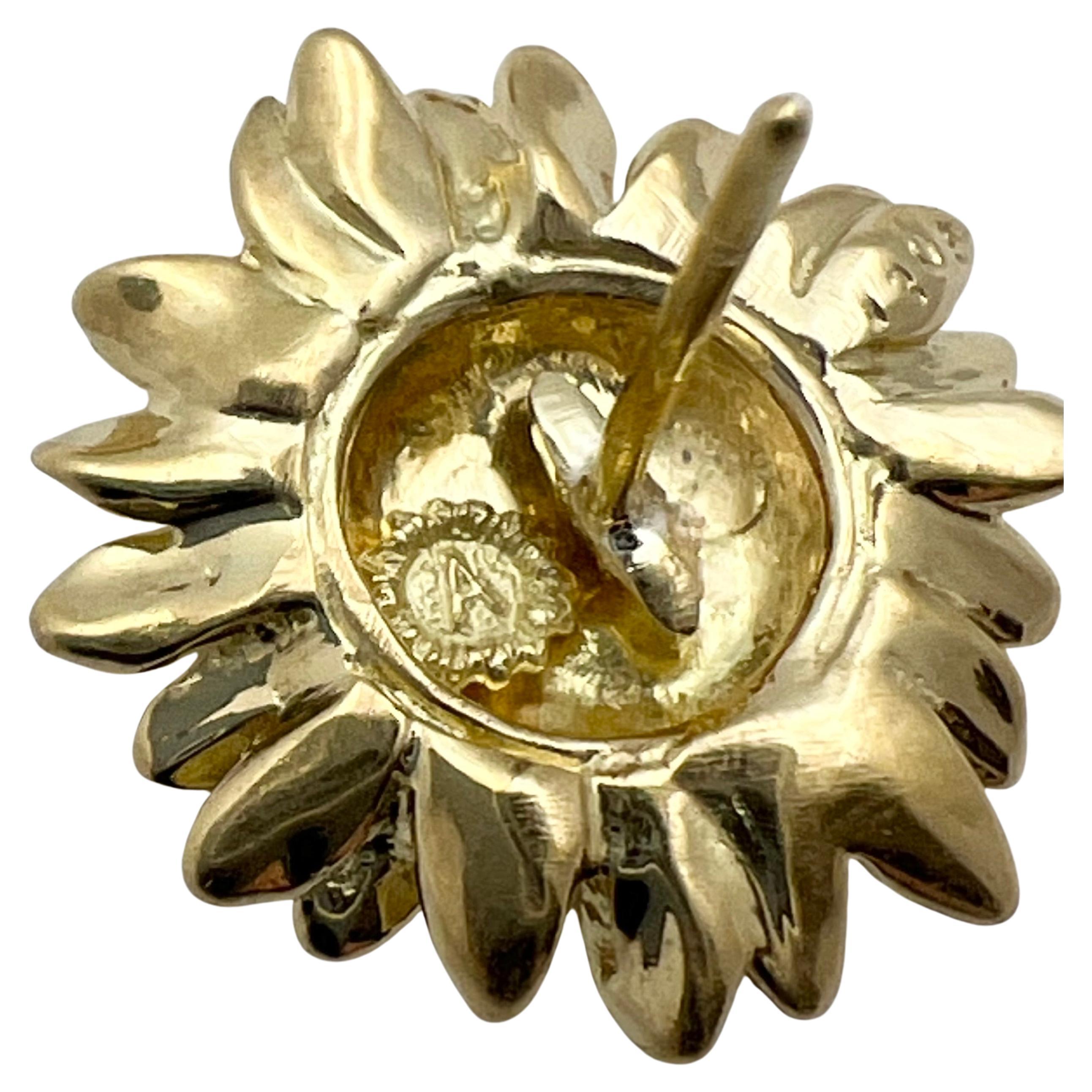 Boucles d'oreilles tournesol en or 18k d'Asprey en vente 1