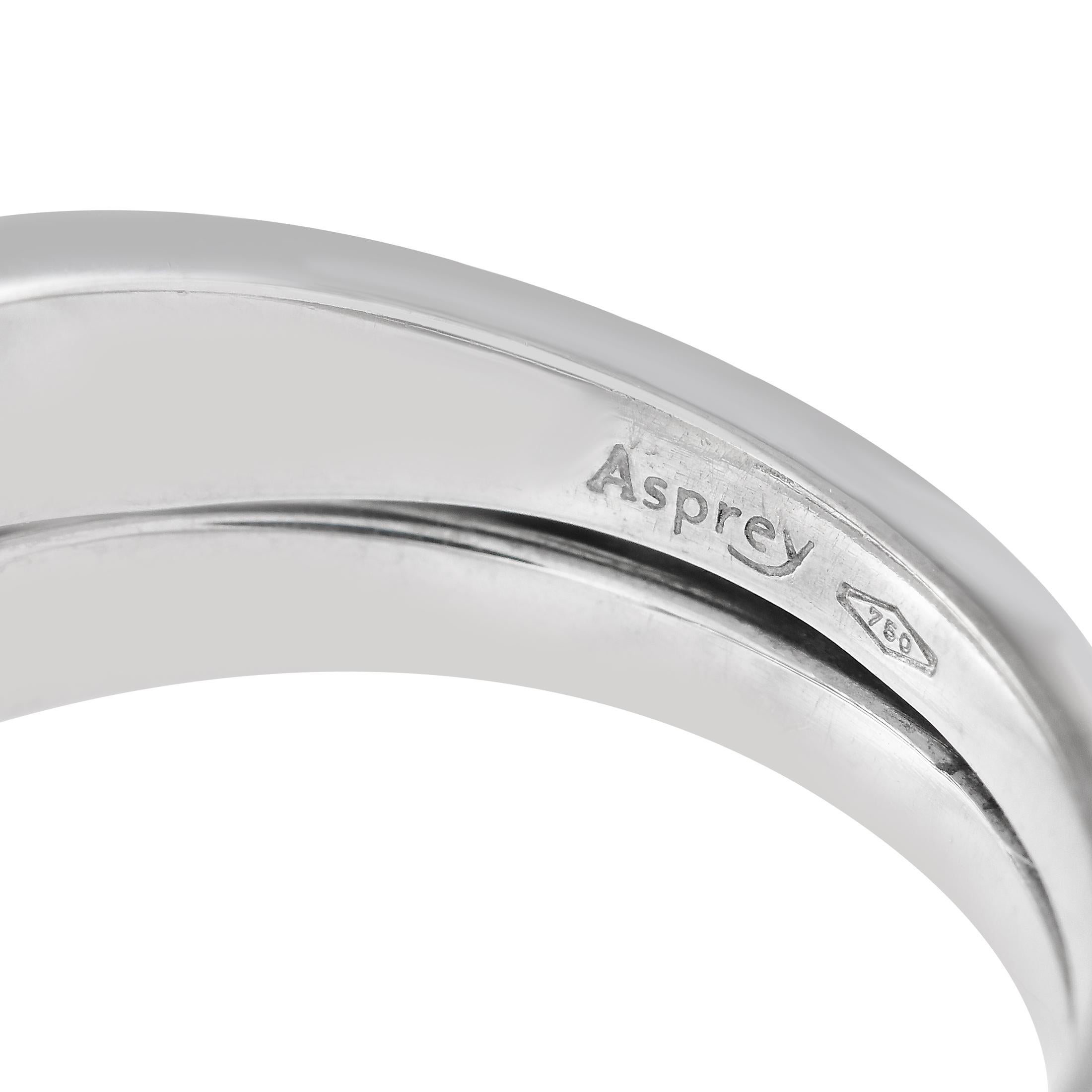 Asprey 18K White Gold 0.65ct Diamond Ring In Excellent Condition For Sale In Southampton, PA