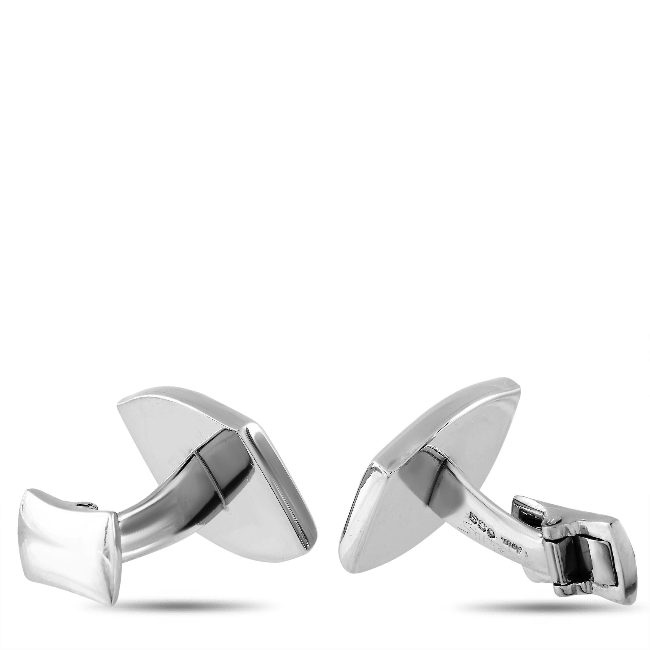 Asprey 18k White Gold Cufflinks In Excellent Condition In Southampton, PA