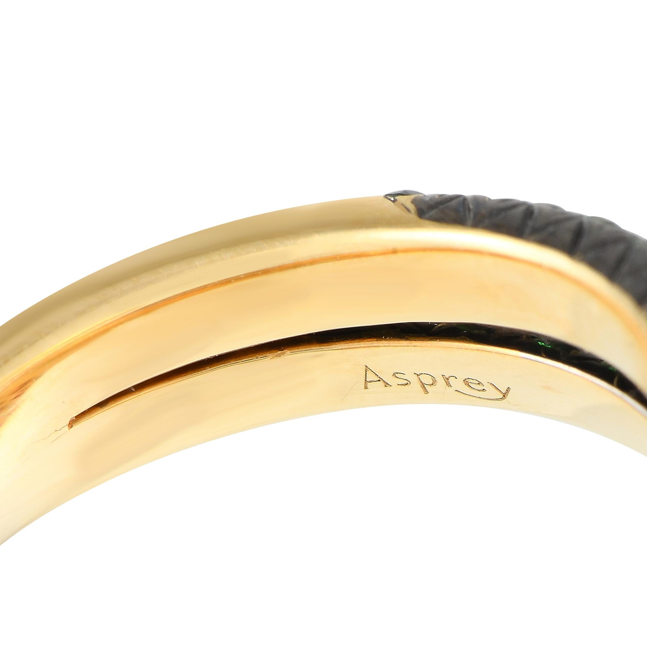 Calla Lily Ring AS02-111224, Asprey 18 Karat Gelbgold Tsavorit und orangefarbener Saphir Calla Lily (Rundschliff)