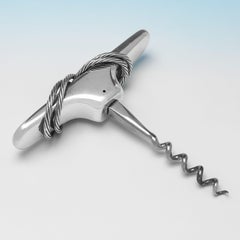 Asprey 2002 - Sterling Silver Corkscrew - Nautical themed Wine Bottle Opener