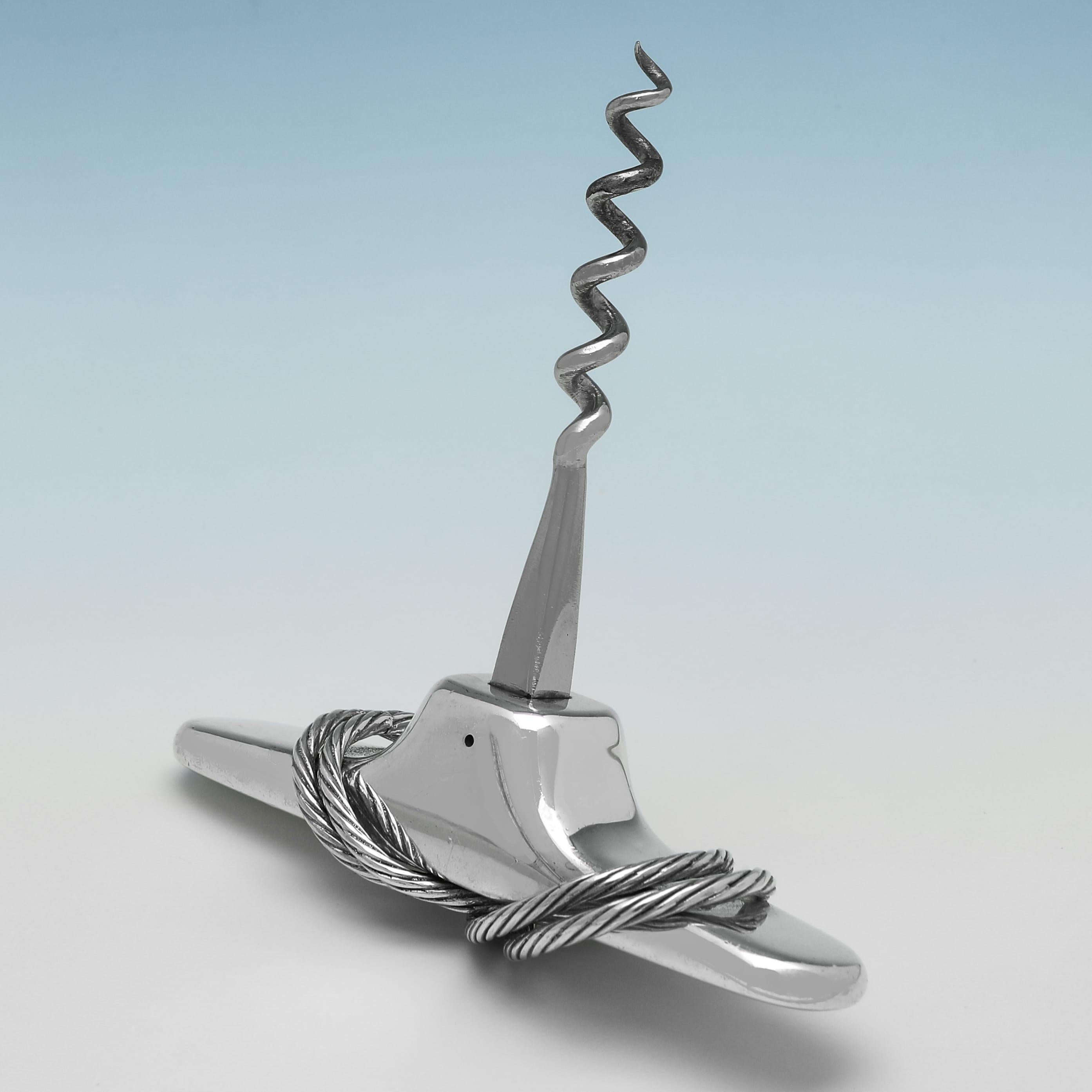 Asprey 2002 – Korkenzieher aus Sterlingsilber – Weinflaschenöffner mit nautischem Thema im Zustand „Gut“ im Angebot in London, London