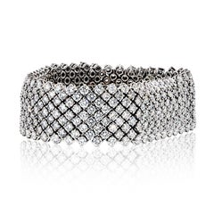 Asprey 27 Quilates 18 Kilates Oro Blanco Pulsera Flexible Diamante Corte Redondo