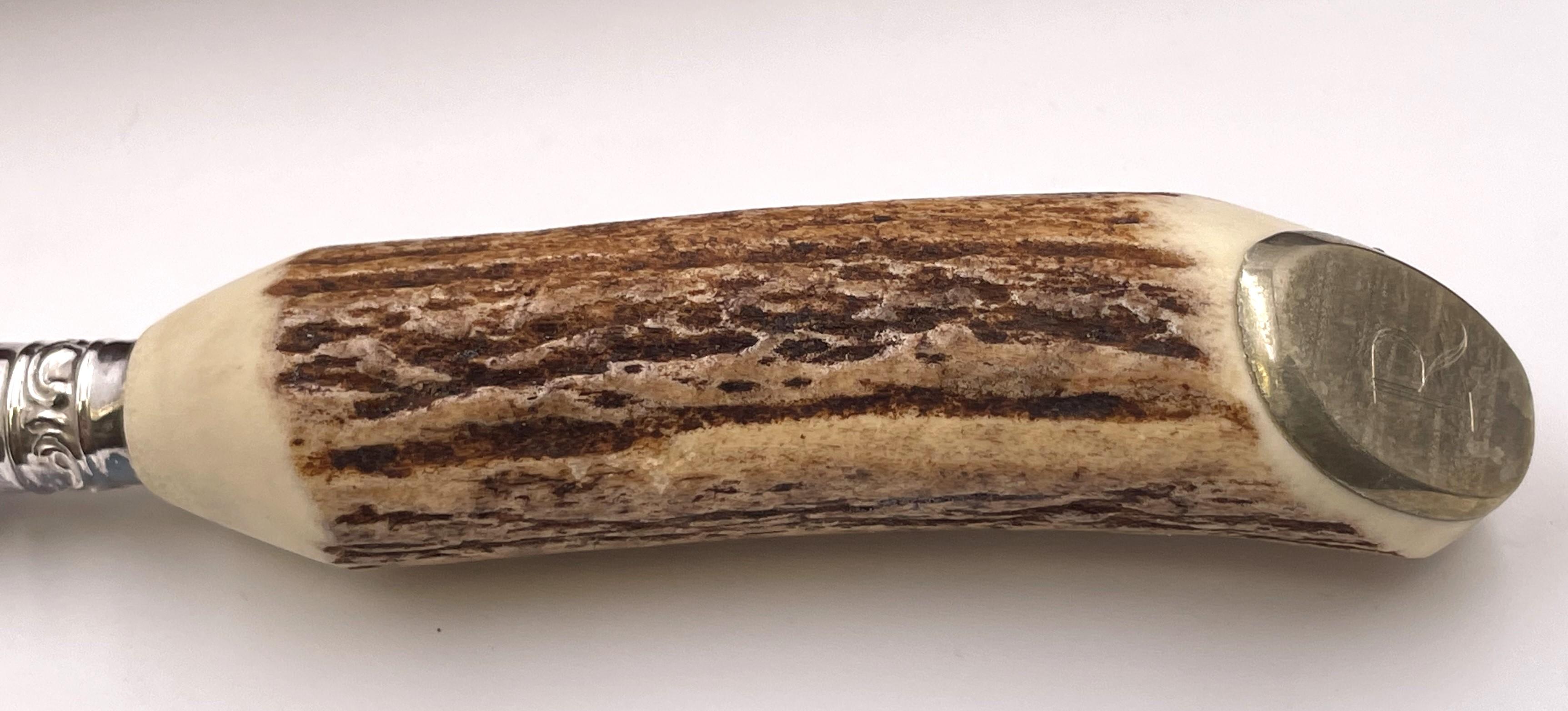 Acciaio inossidabile Asprey Set di bistecche e coltelli con manico di corno a 3 livelli e in scatola da 29 pezzi in vendita