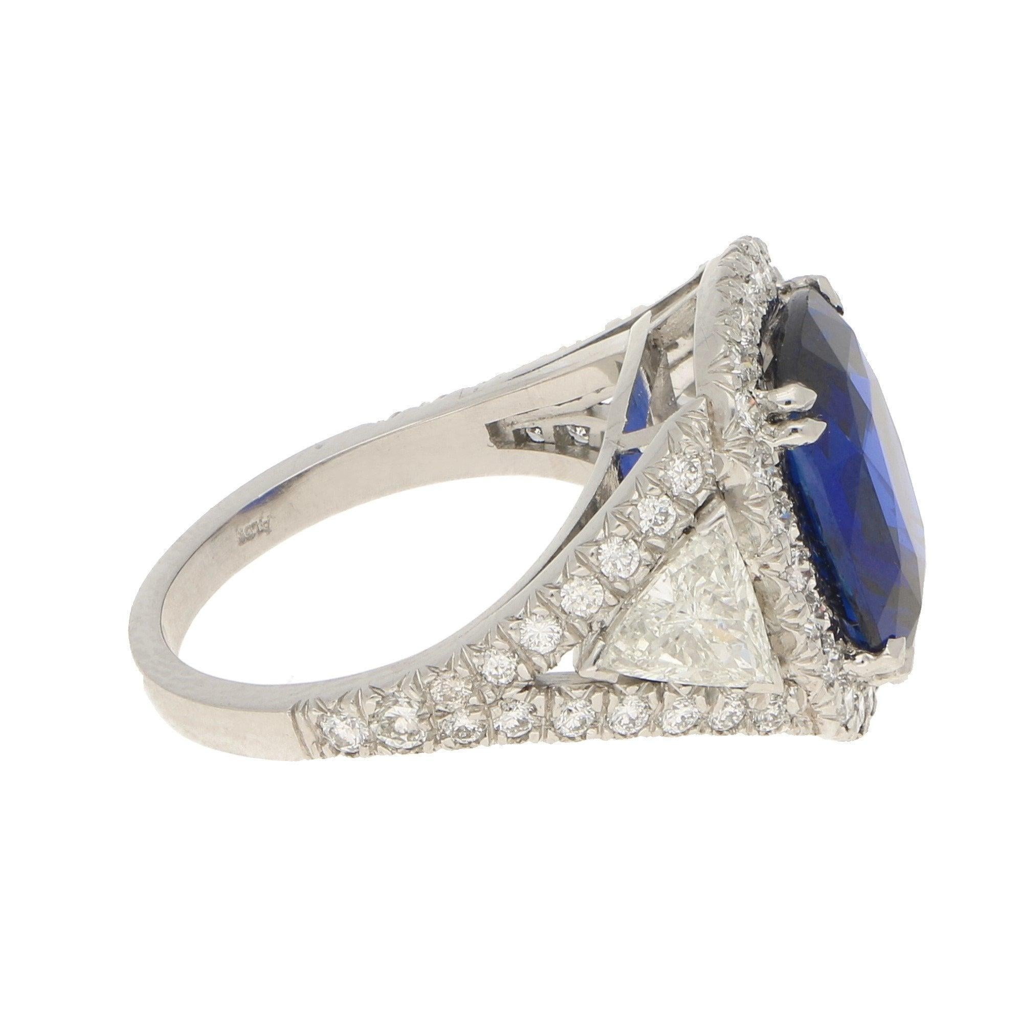 royal sapphire diamond platinum ring