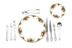 Asprey 8 Place Canteen Louis XVI Sterling Silver Roberts & Belk Cutlery, 1964
