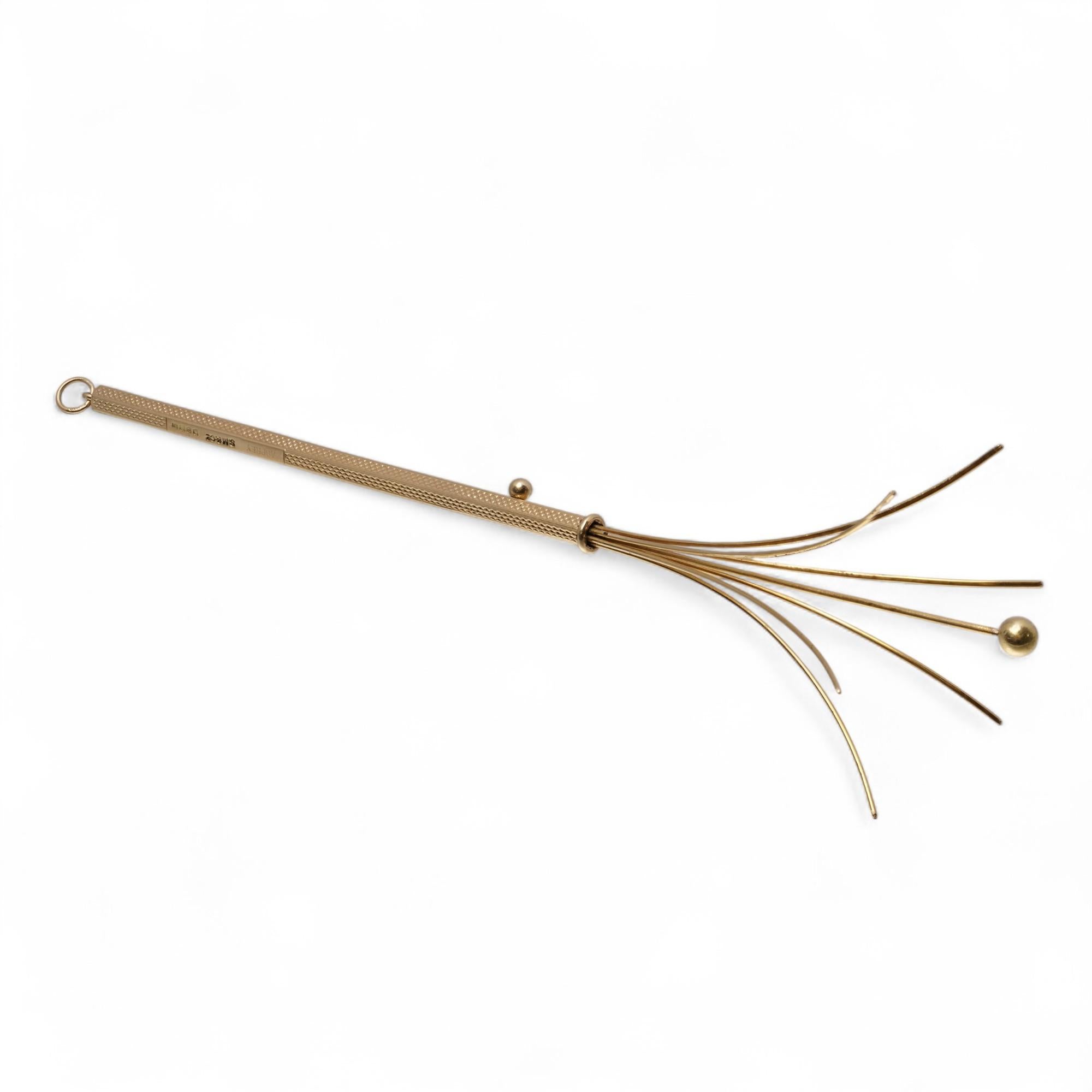 British Asprey 9kt Gold Swizzle Stick – London, 1935 For Sale