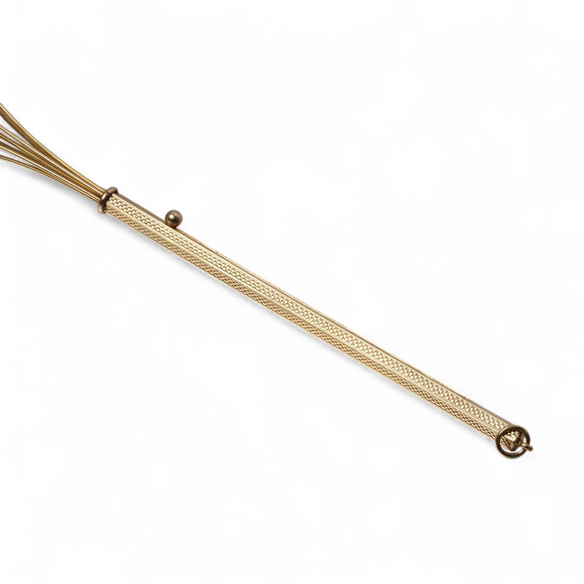 Mid-20th Century Asprey 9kt Gold Swizzle Stick – London, 1935 For Sale