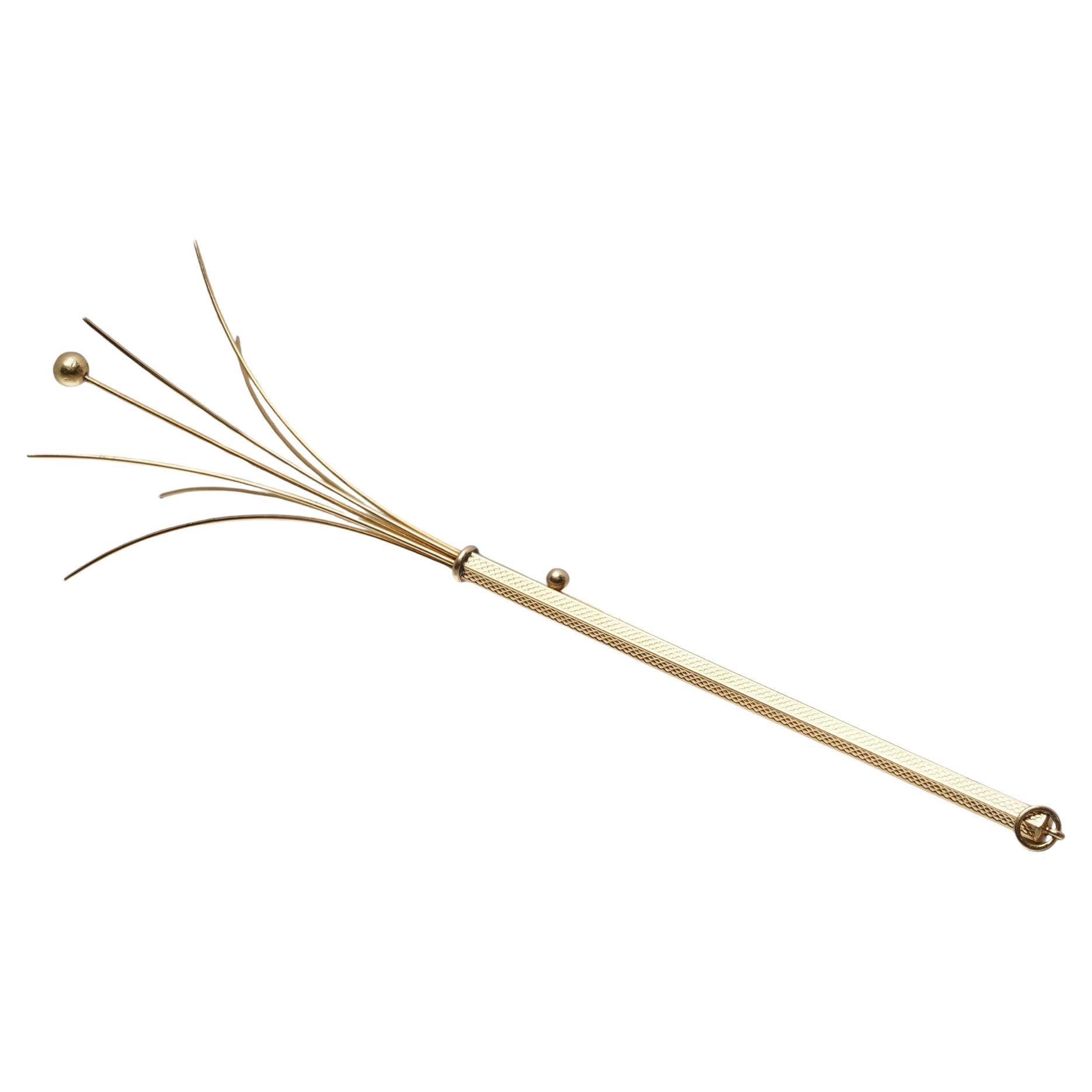 Asprey 9kt Gold Swizzle Stick – London, 1935