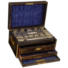 Asprey, an Early Victorian Silver Gilt Mounted Cut Glass Dresser Set