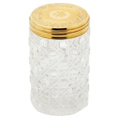 Asprey Antique Silver Gilt and Crystal Jar