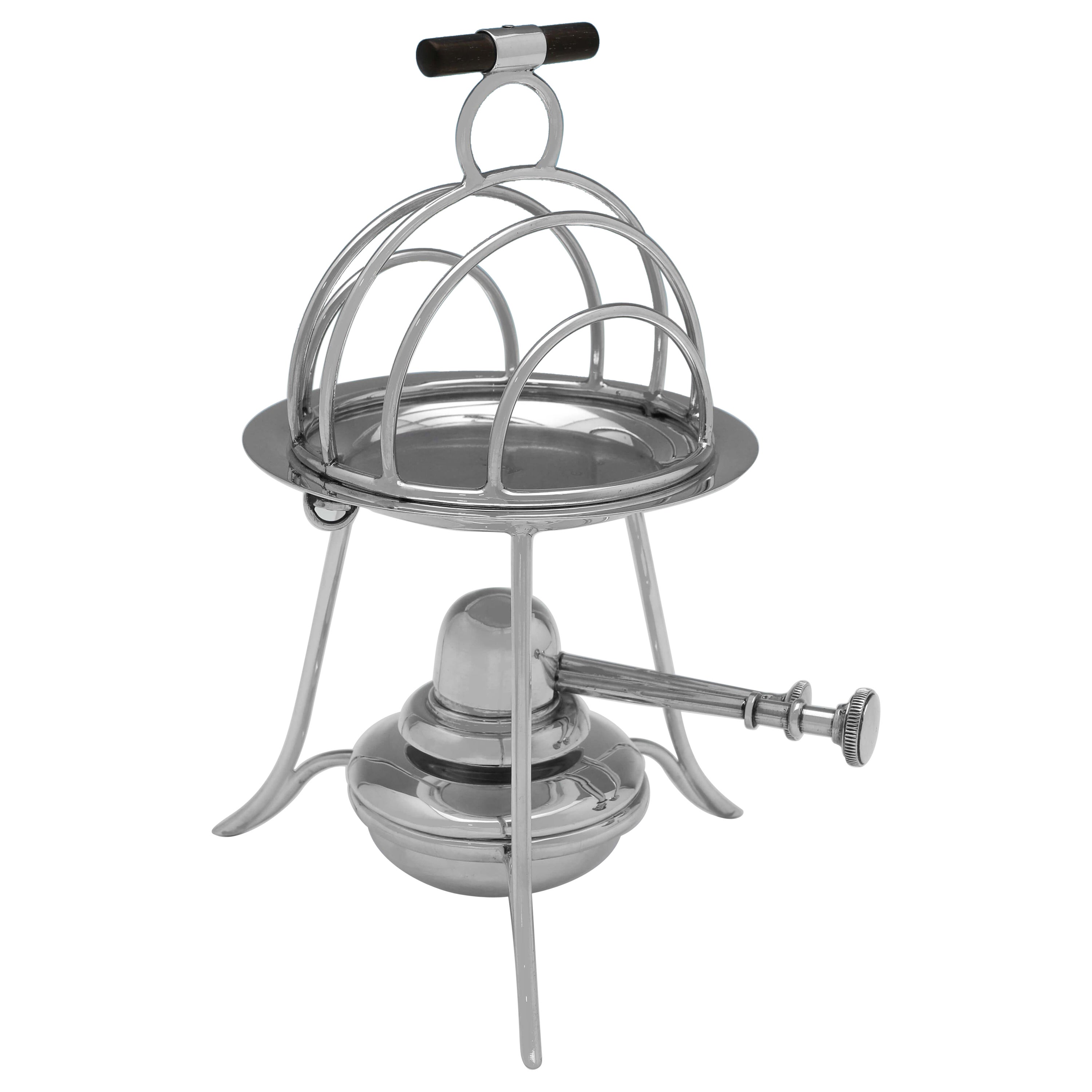 Asprey - Antique Sterling Silver Heated Toast Rack - Birmingham 1912