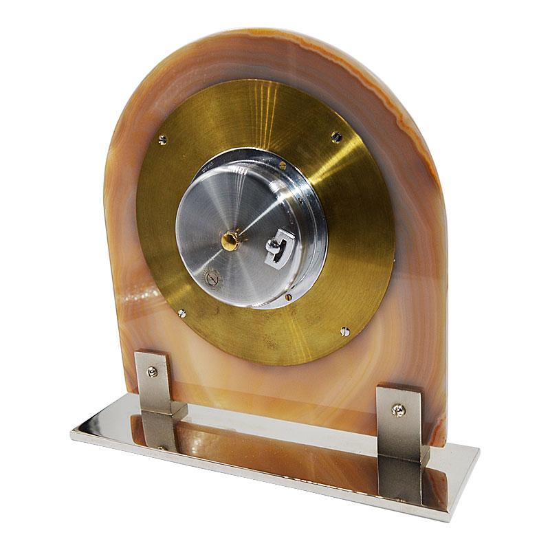 Asprey Art Deco Agate 8 Day Manual Wind Desk Clock, 1930s 3