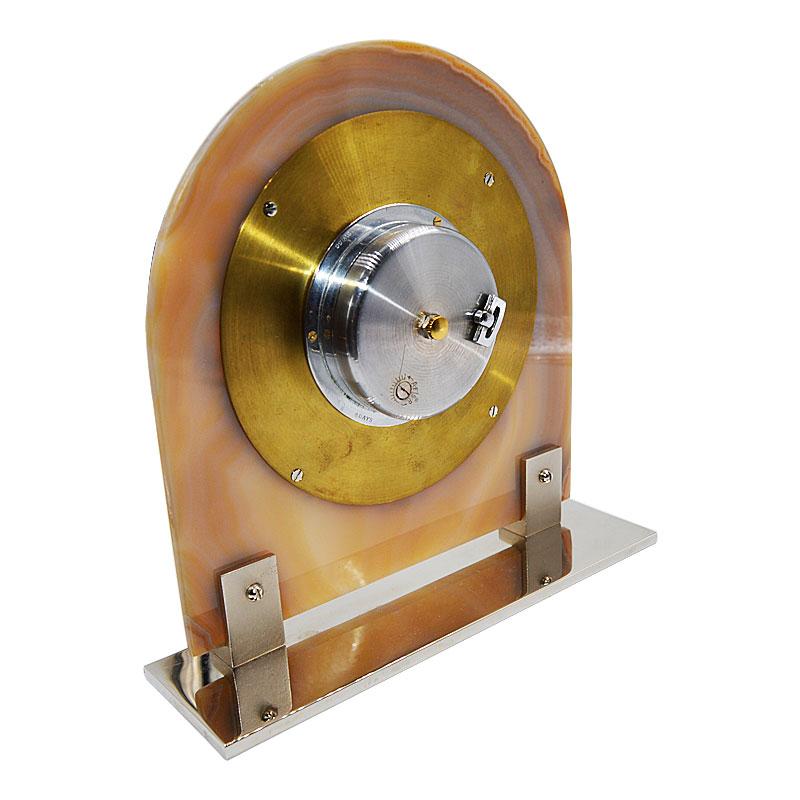 Asprey Art Deco Agate 8 Day Manual Wind Desk Clock, 1930s 2