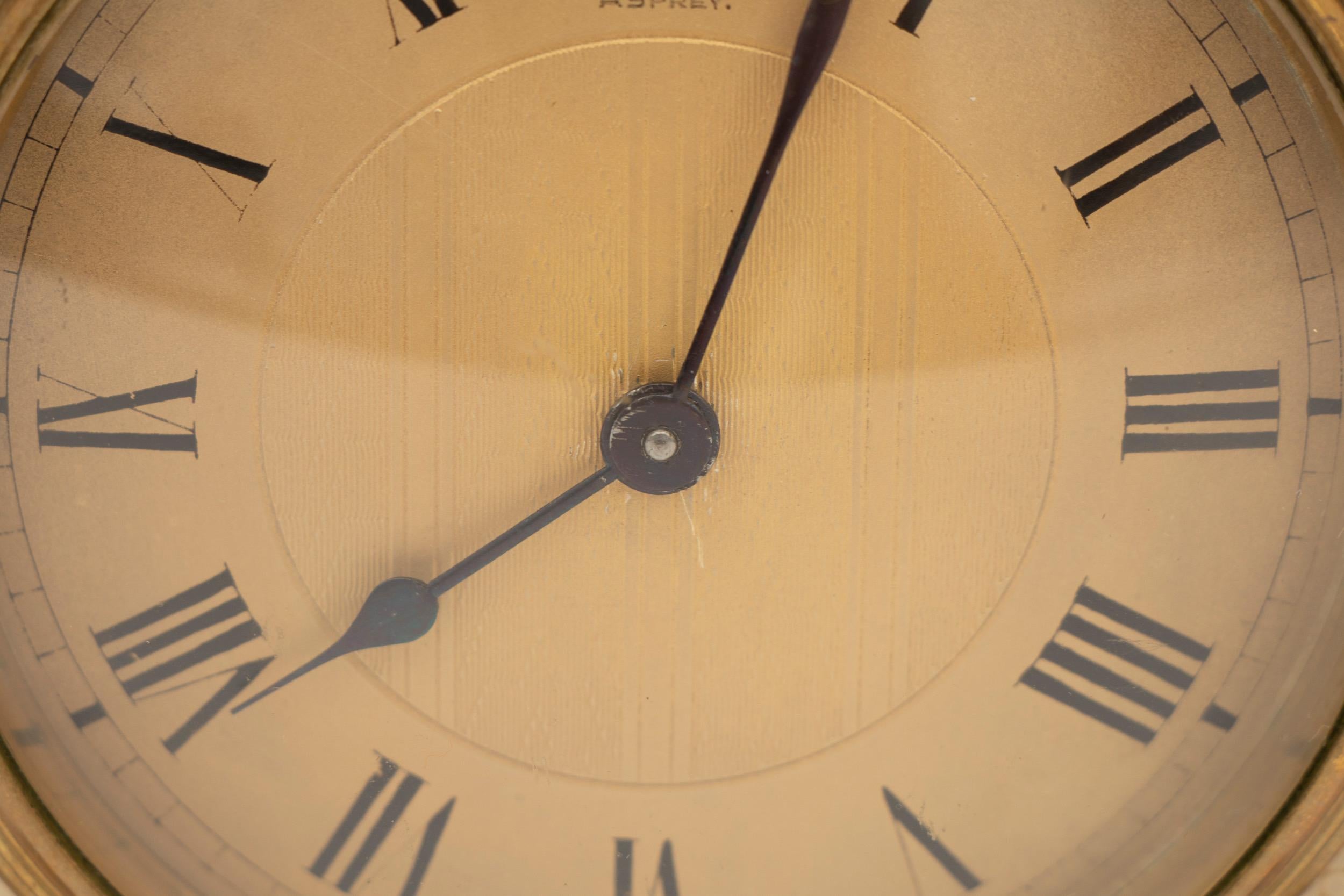 Asprey Art Deco Clock in an Ivory Shagreen on a Macassar Base For Sale 2