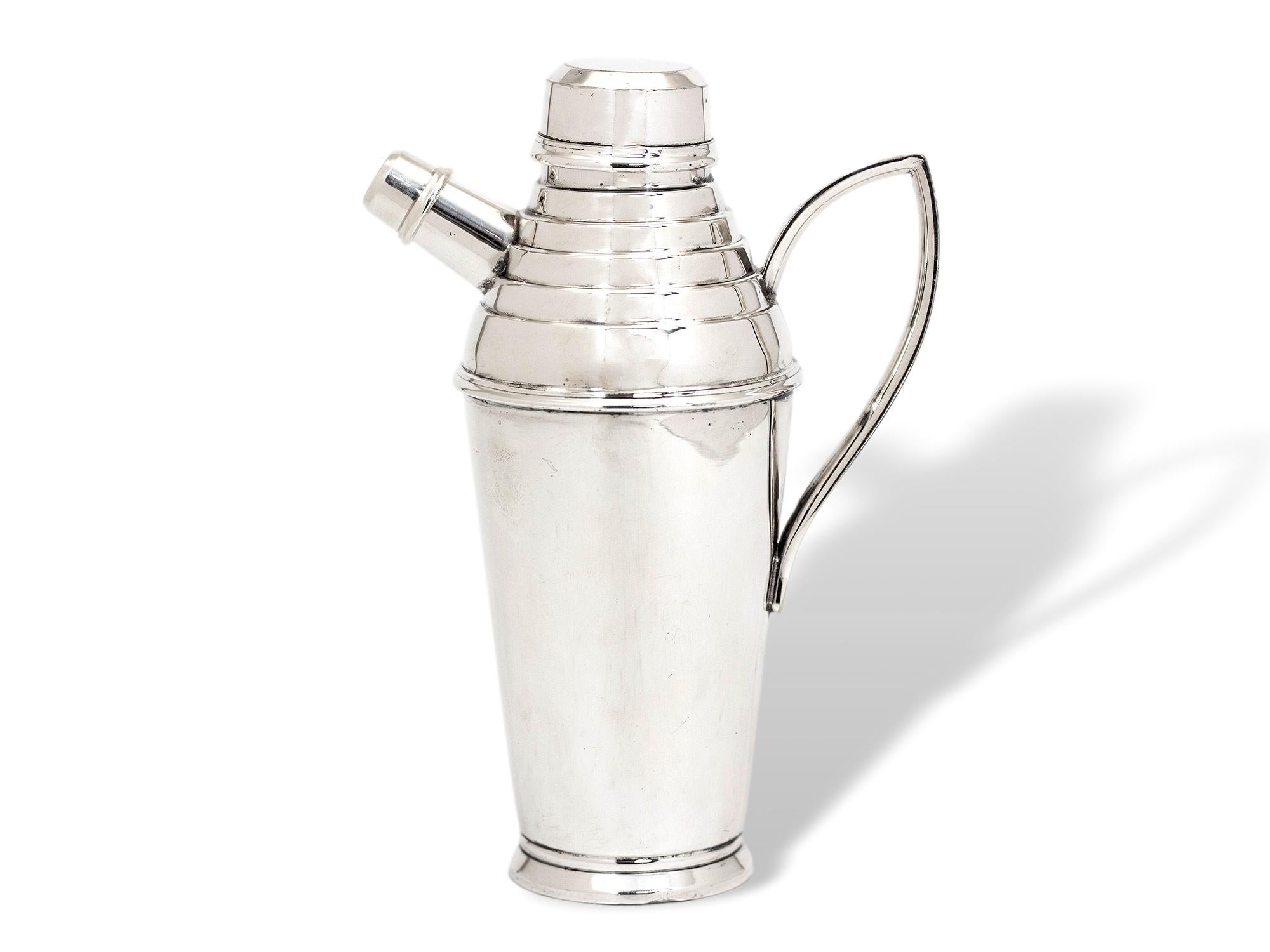 English Asprey Art Deco Silver Plated Cocktail Shaker For Sale