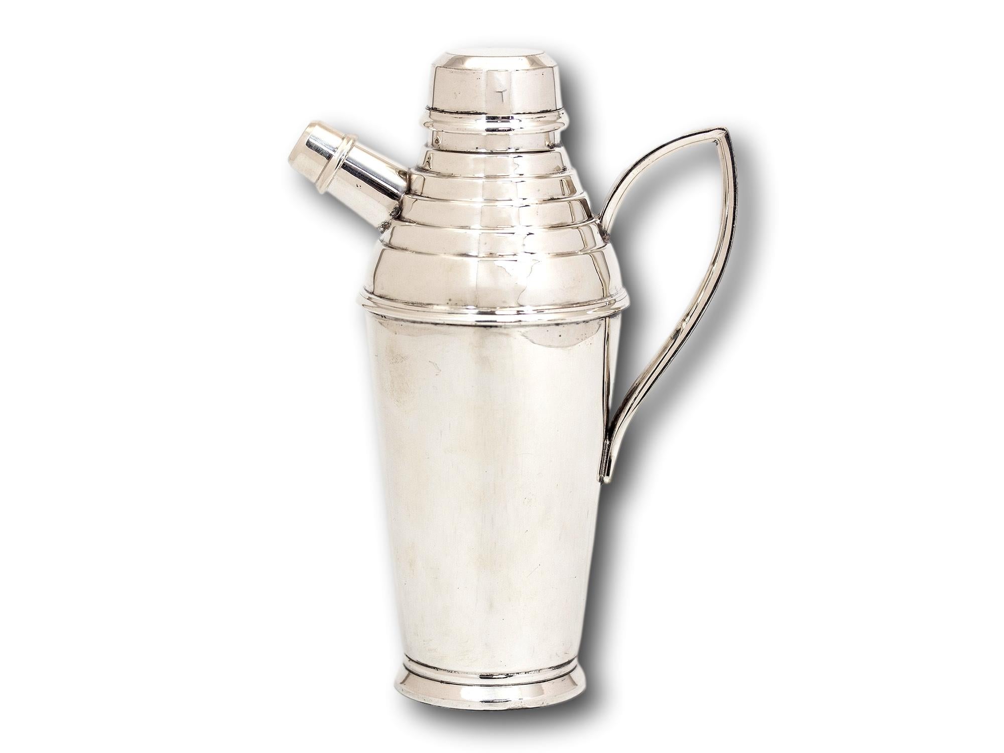 Cast Asprey Art Deco Silver Plated Cocktail Shaker For Sale