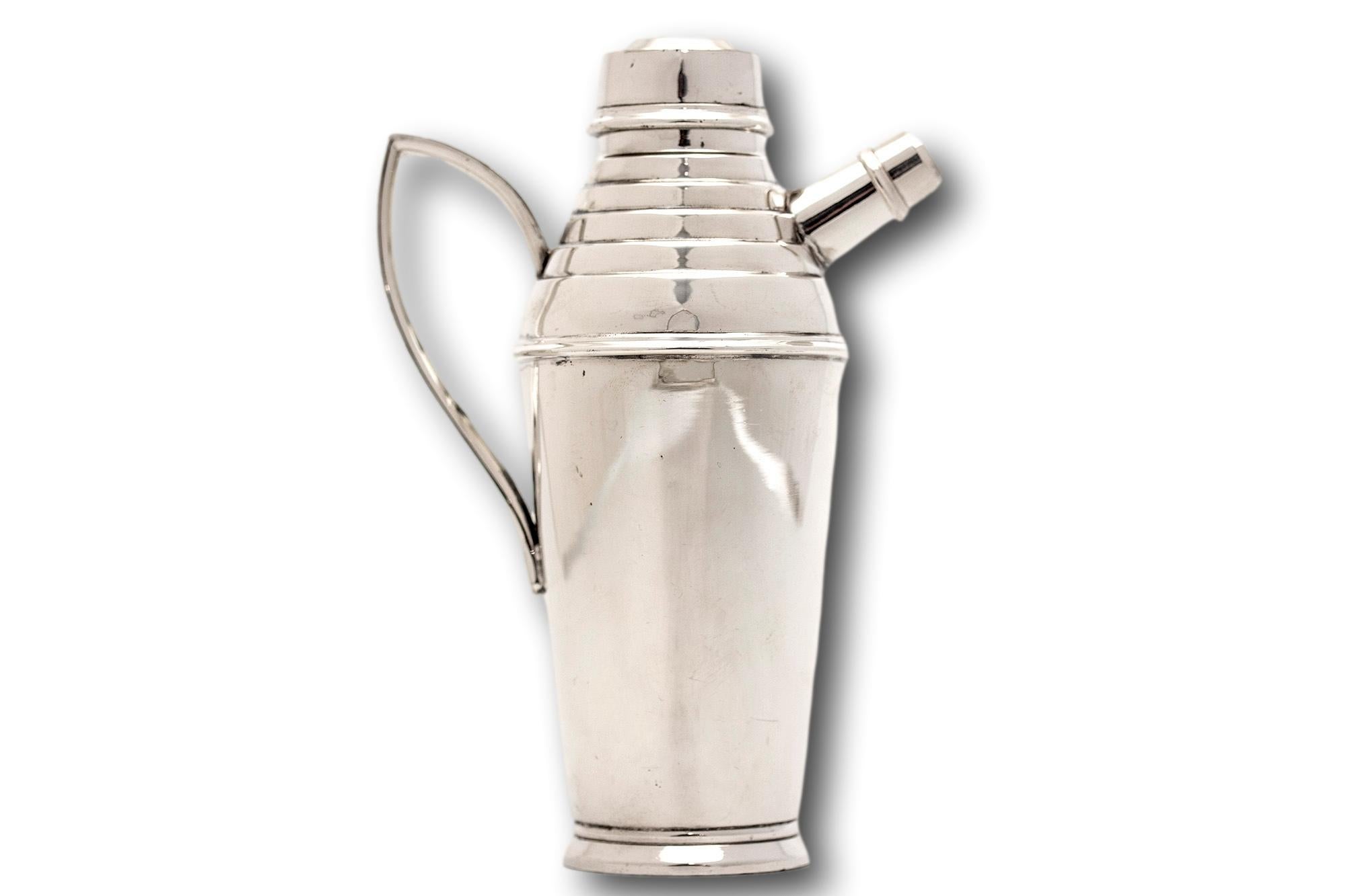 Metal Asprey Art Deco Silver Plated Cocktail Shaker For Sale