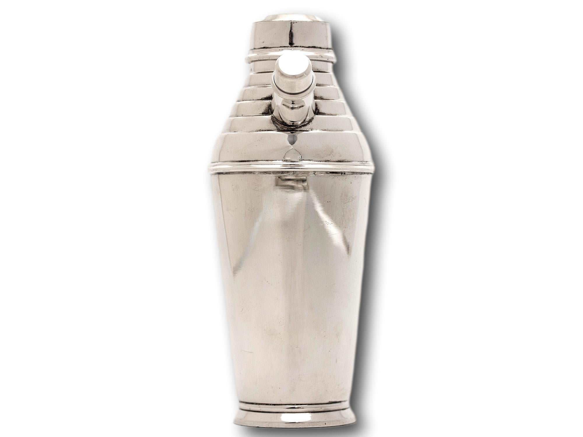 Versilberter Art-Déco-Cocktailshaker von Asprey (Metall) im Angebot