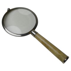 Asprey Art Deco Sterling Silver & Shagreen Magnifying Glass - 1932