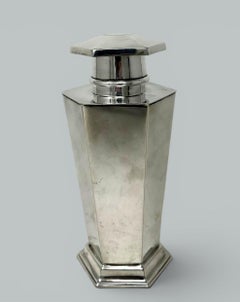 Asprey Bond Street Art Deco Antique Vintage Silver Hexagonl Cocktail Shaker 1920