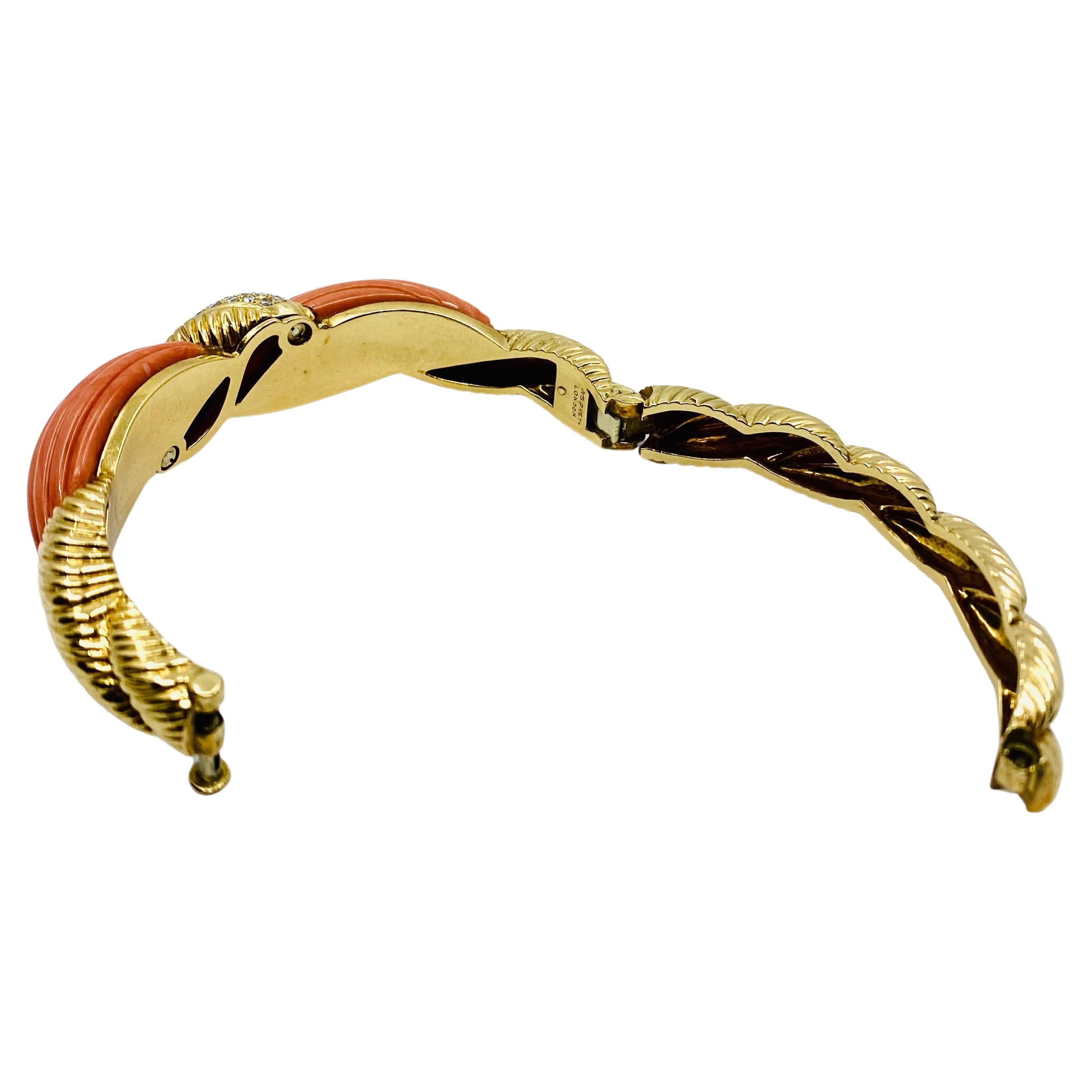 Asprey Bracelet 18k Gold Coral Bangle For Sale 1