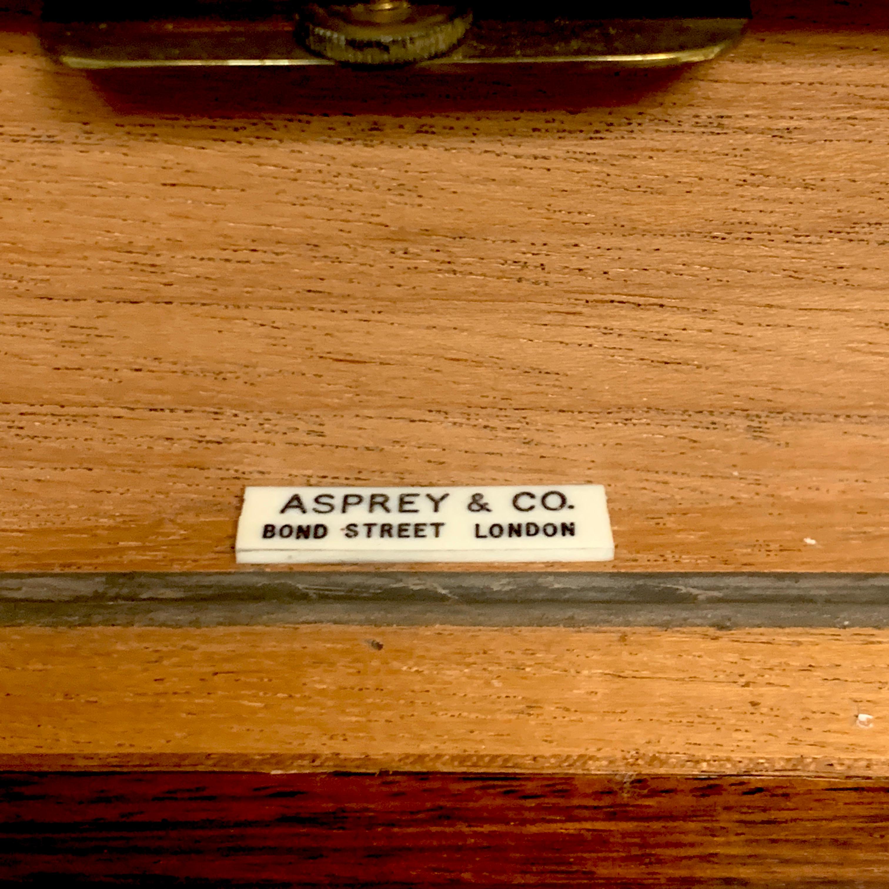 Asprey Campaign Style Brass Mahogany Humidor 1