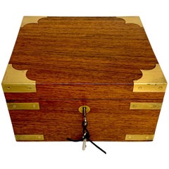 Asprey Campaign Style Brass Mahogany Humidor