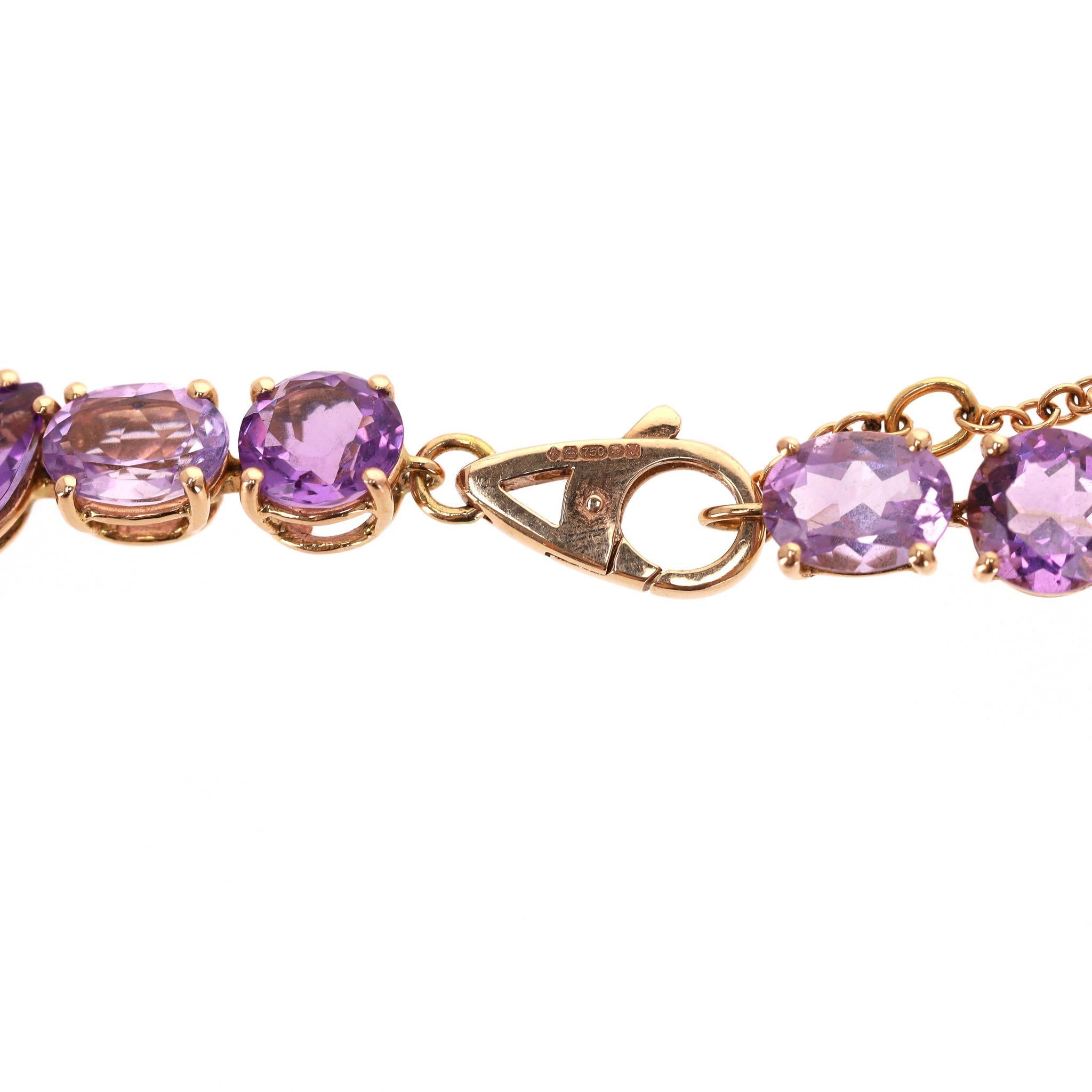 Asprey Chaos Necklace With Amethyst & Kunzite In 18k Rose Gold For Sale 3