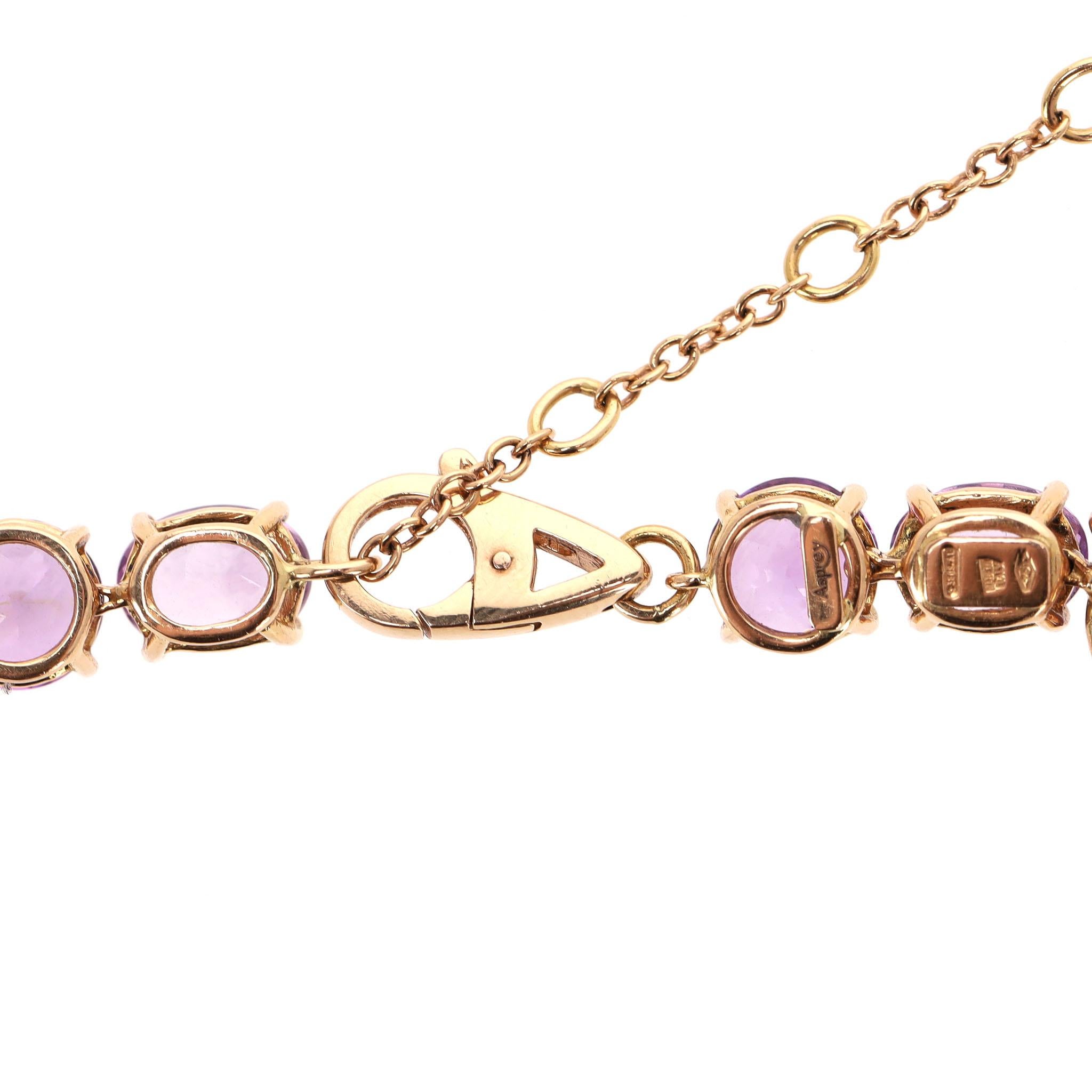 Asprey Chaos Necklace With Amethyst & Kunzite In 18k Rose Gold For Sale 4