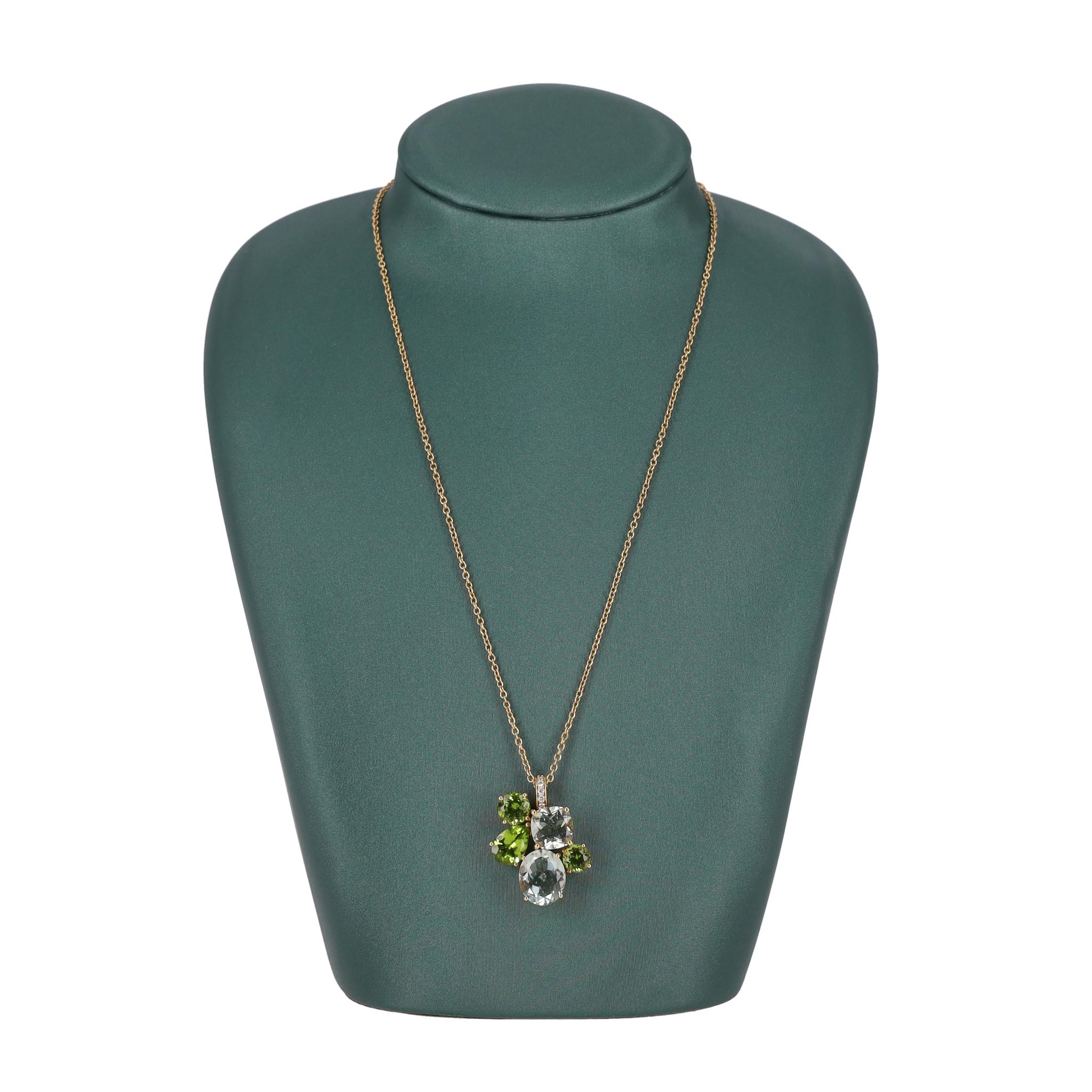 Asprey Chaos Pendant in Multi-Coloured Gemstones & Diamond With 18k Gold Nec Damen im Angebot