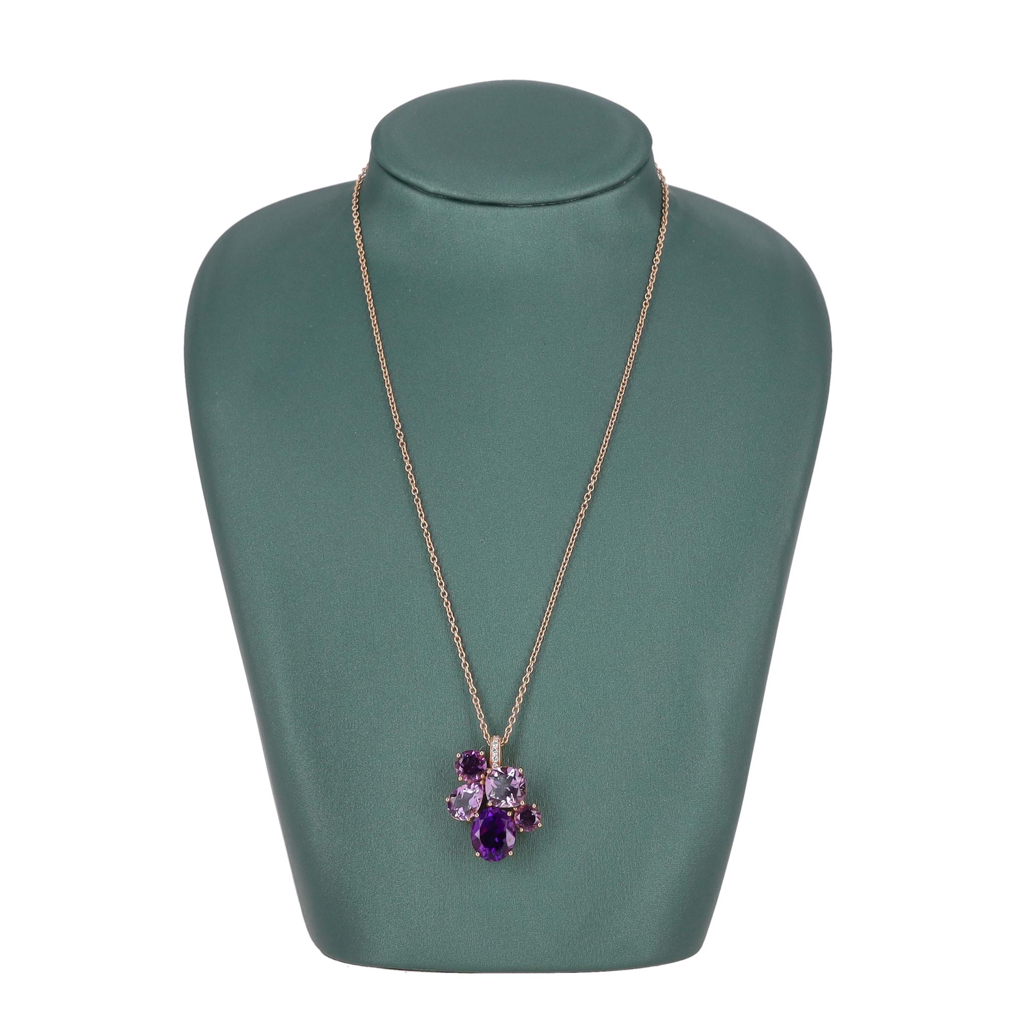 Ciondolo Chaos di Asprey con ametista, kunzite e diamante in oro rosa 18 carati In condizioni ottime in vendita a London, GB