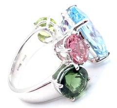 Asprey Chaos Topaz Tourmaline Peridot Amethyst White Gold Ring