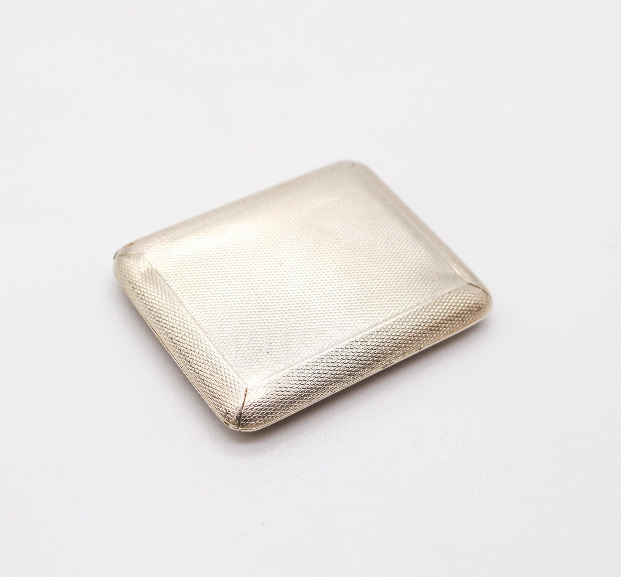 Inglese ASPREY & CO. 1925 Londra Art Deco Scatola meccanica Vesta in argento 925 in vendita