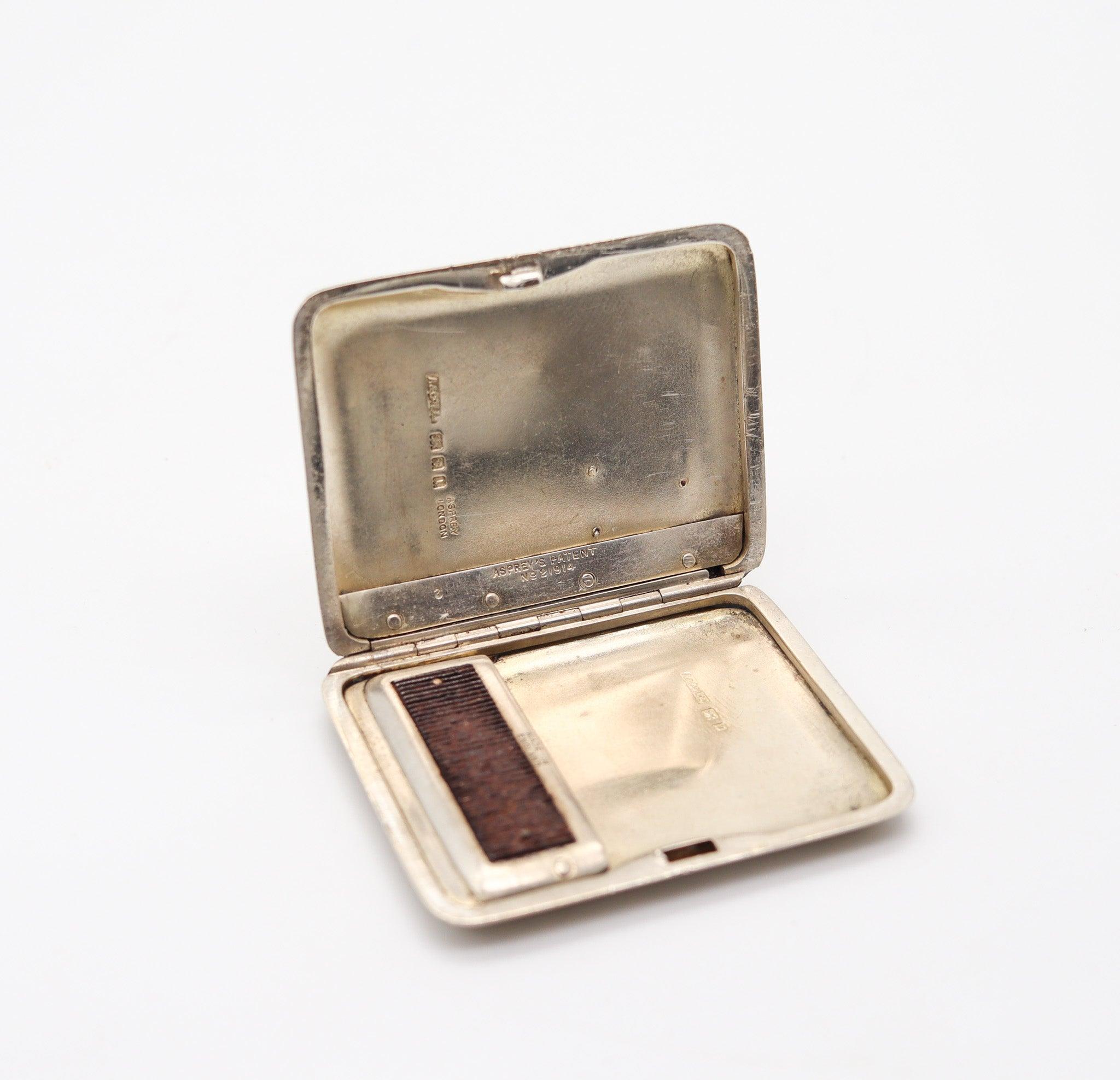 Fatto a mano ASPREY & CO. 1925 Londra Art Deco Scatola meccanica Vesta in argento 925 in vendita