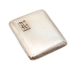ASPREY & CO. 1925 Londres Art Decó Caja Vesta Mecánica En .925 Esterlina