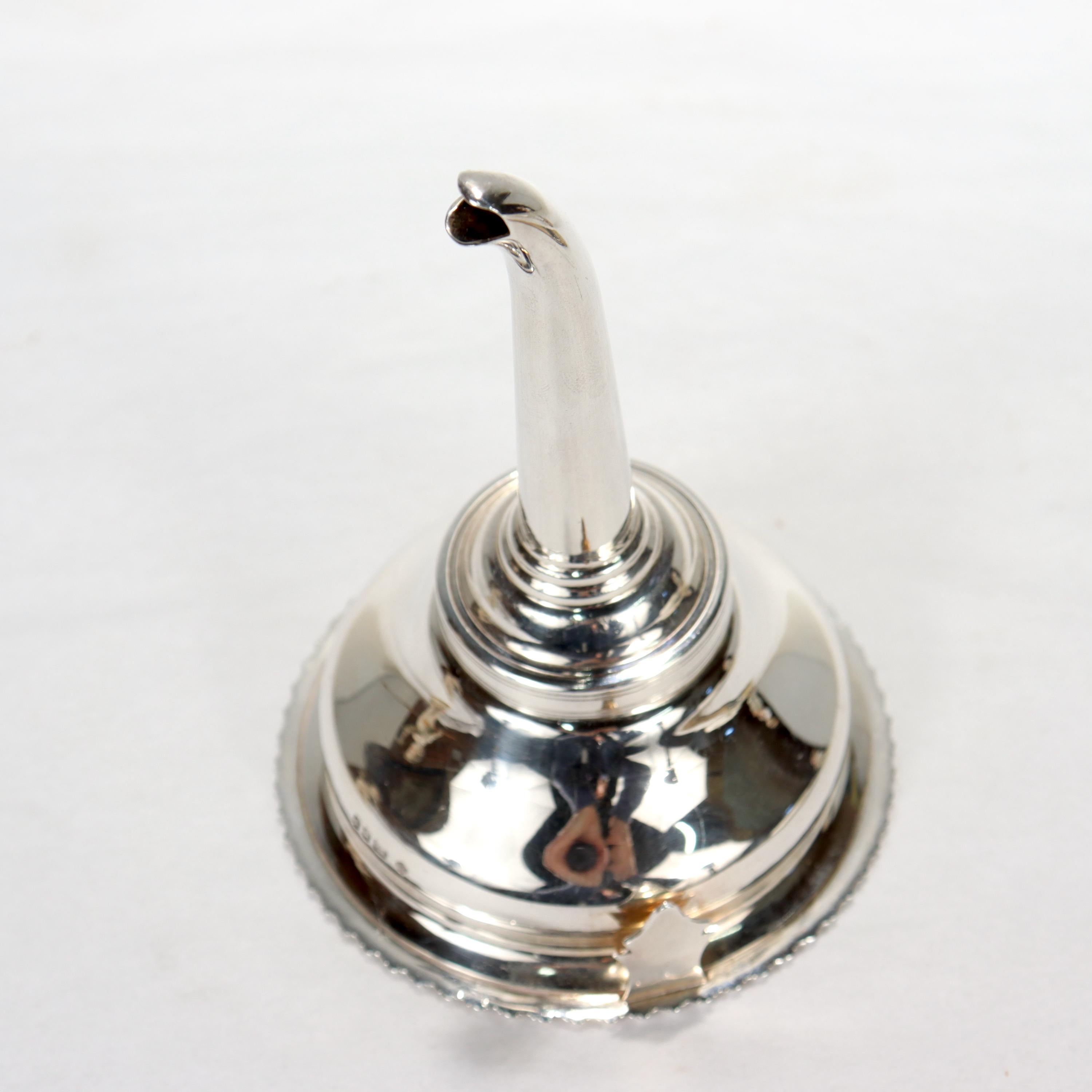 Asprey & Co Georgian Style Sterling Silver Wine Funnel For Sale 4