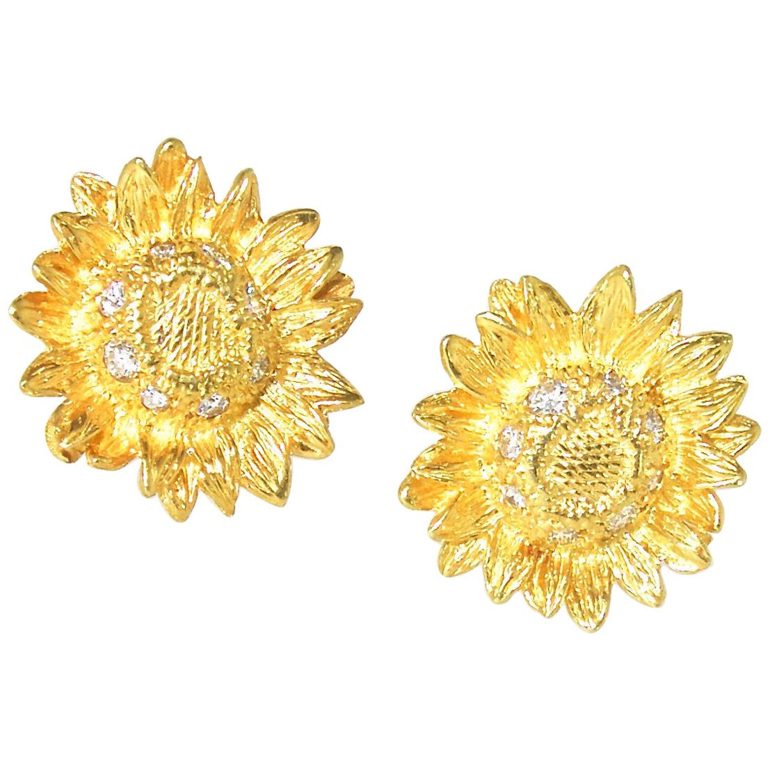 Asprey & Co. London 18 Karat Gold and Diamond Earrings