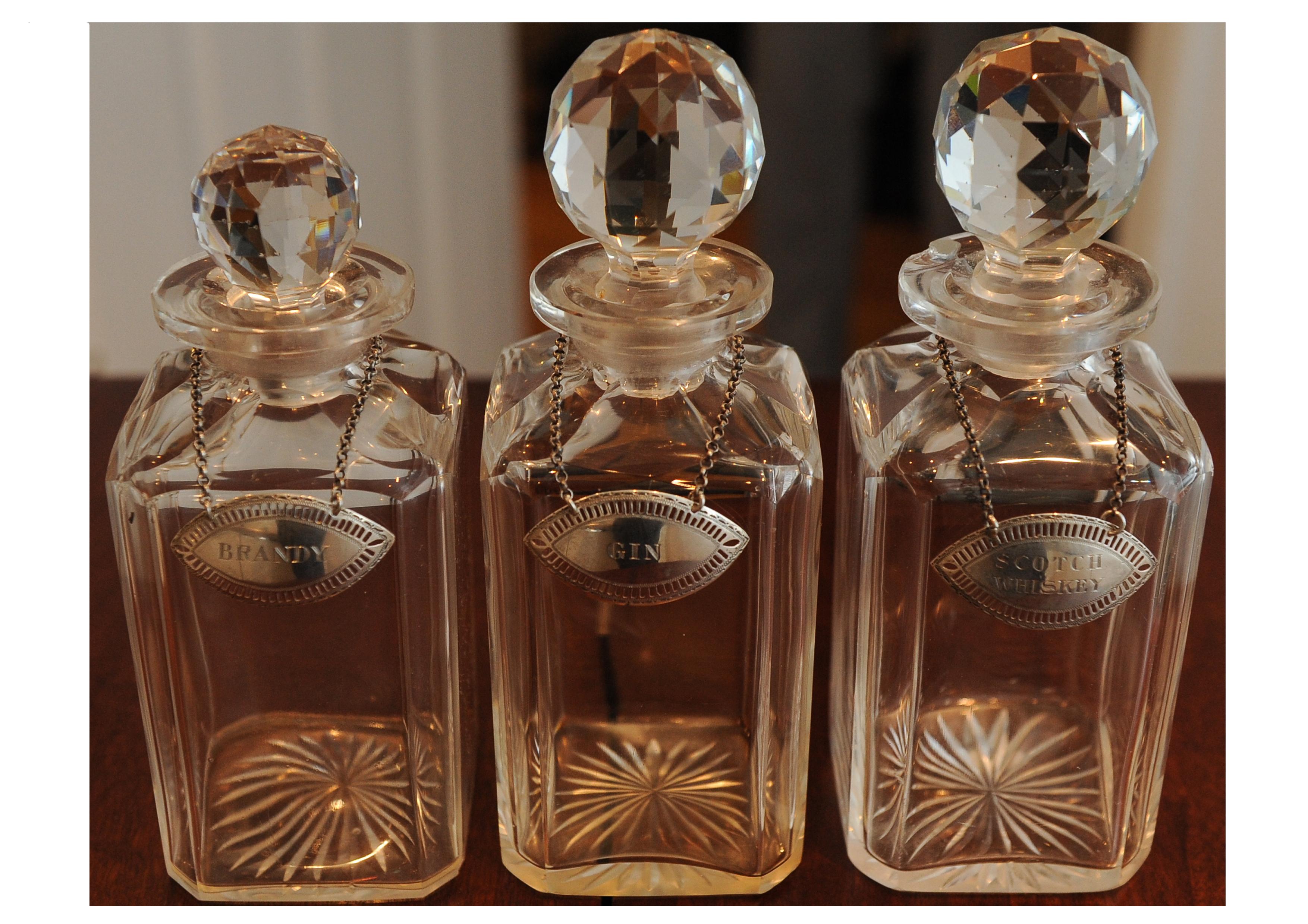 Asprey & Co. London 1920s Mahogany Pop Up Dry Bar Drinks Cabinet and Decanters 2