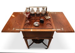 Asprey & Co. London 1920s Mahogany Pop Up Dry Bar Drinks Cabinet and Decanters