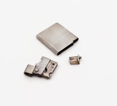 Asprey & Co. London Guilloche Wafer Petrol Lighter In Solid .925 Sterling Silver