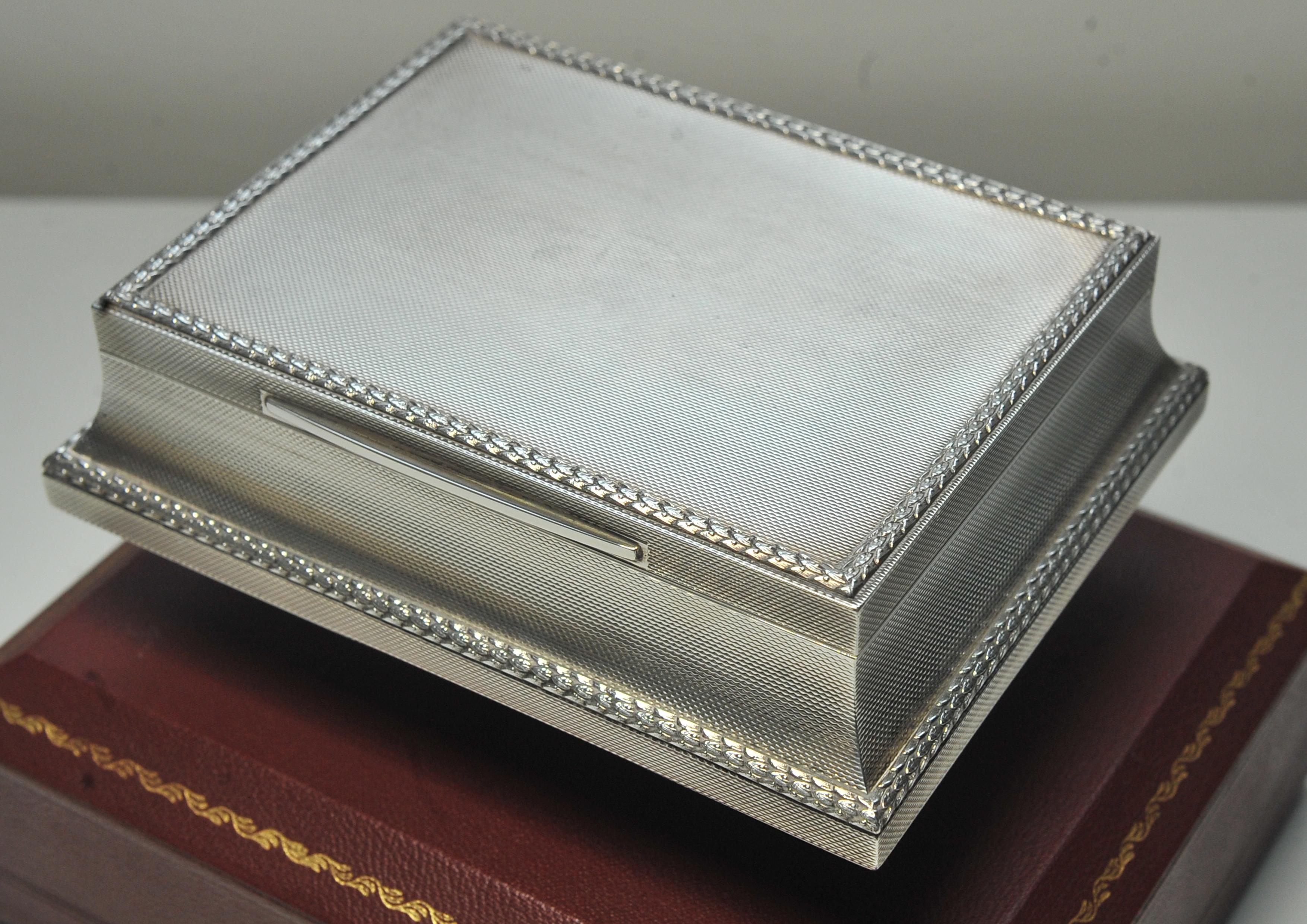 Asprey London Solid Sterling Silver Cigarette Box Owned By The Mayor of London For Sale 2