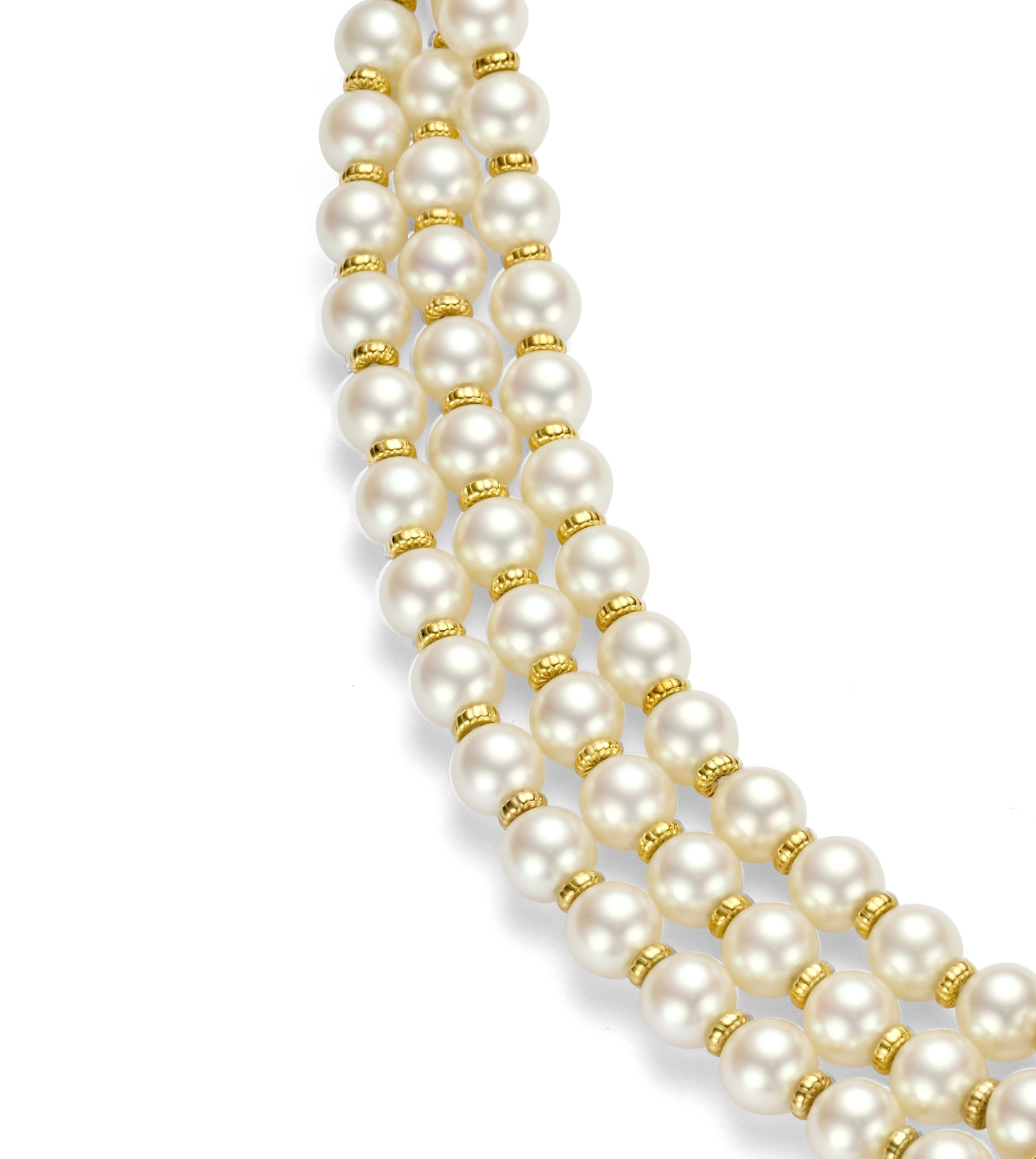 Women's or Men's Asprey Co Necklace Pearls 10ct Diamonds, 3.6ct Heart NH Ruby, Estate Sultan Oman For Sale