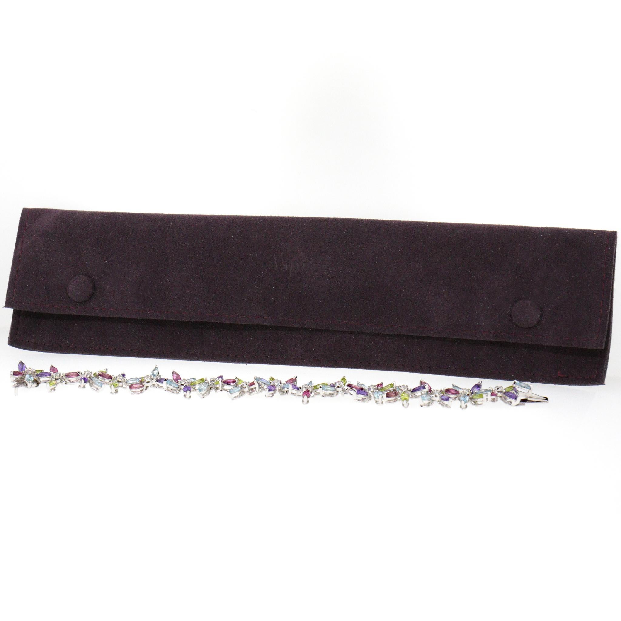 Asprey Daisy Kollektion Mehrfarbiges Armband aus Halbedelsteinen und Diamanten im Zustand „Hervorragend“ in New York, NY