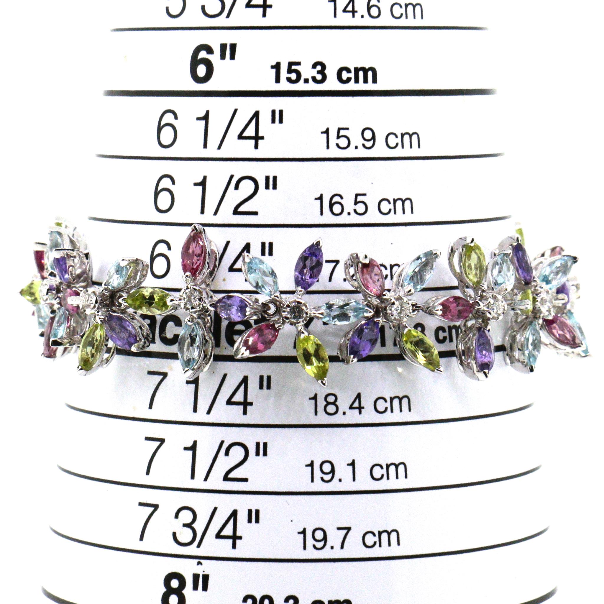 Asprey Daisy Kollektion Mehrfarbiges Armband aus Halbedelsteinen und Diamanten 2